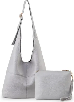 Montana West Hobo Bags Purse for Women Ultra Soft Foldable Shoulder Slouchy Handbags with Cosmetic bag