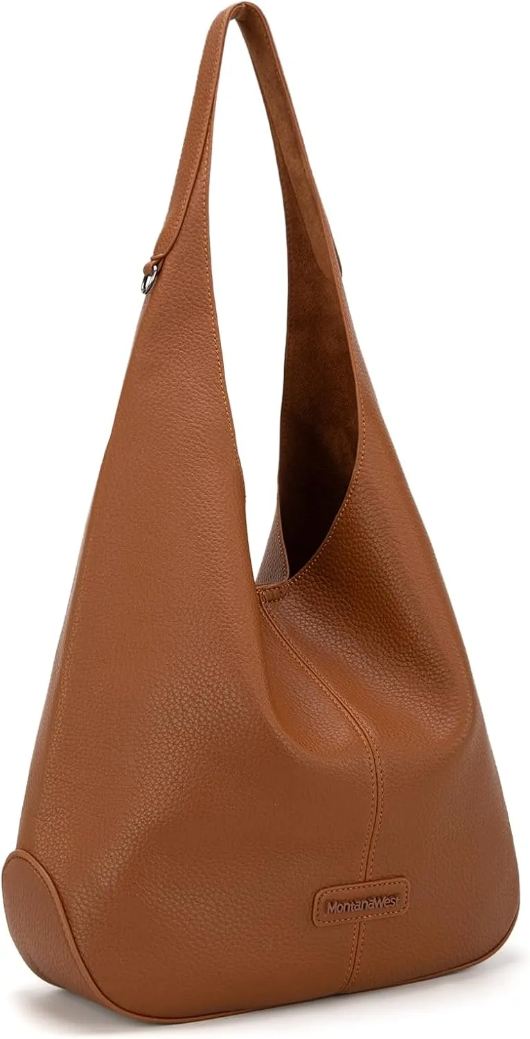 Montana West Hobo Bags Purse for Women Ultra Soft Foldable Shoulder Slouchy Handbags with Cosmetic bag
