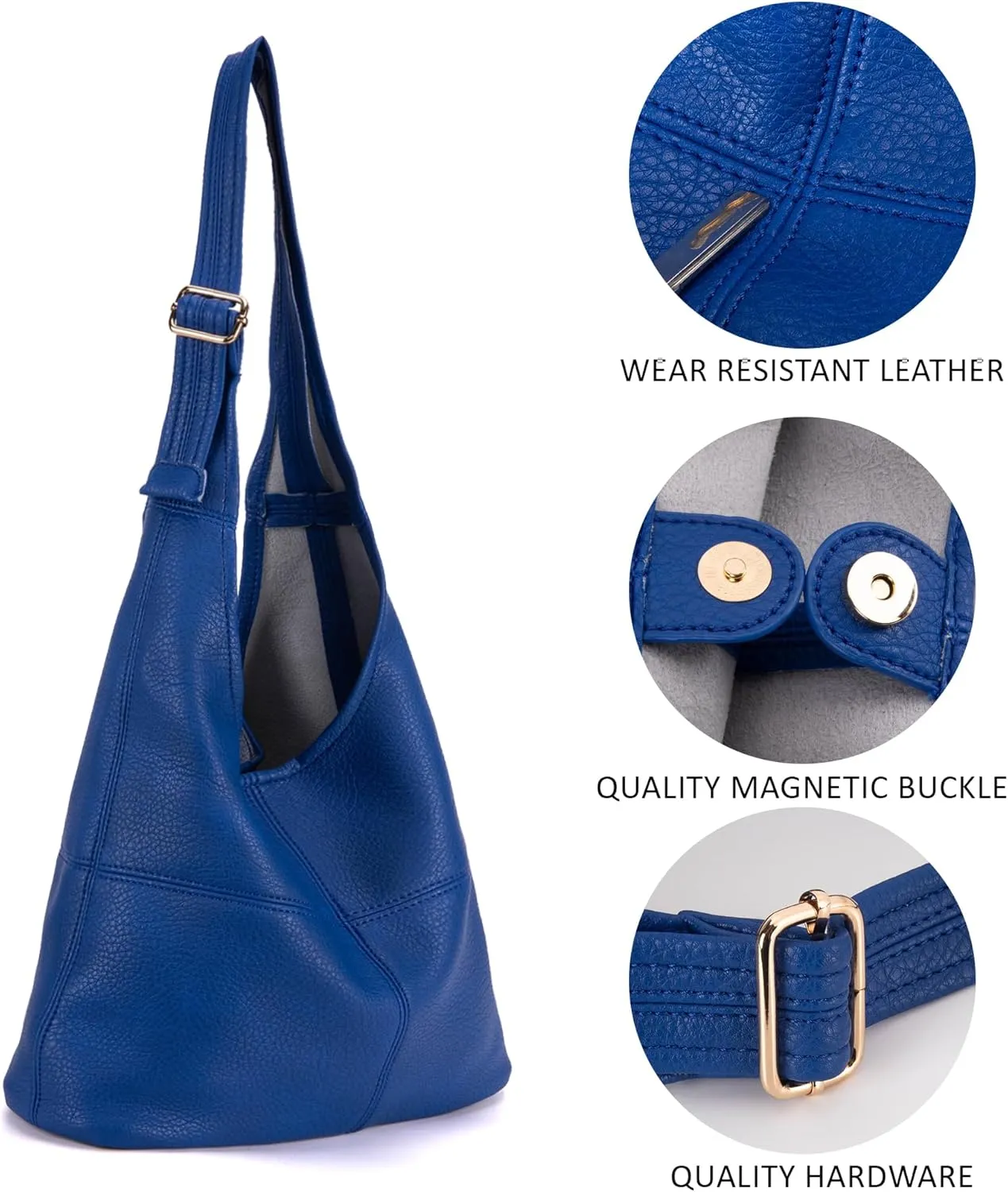 Montana West Hobo Bags Purse for Women Ultra Soft Foldable Shoulder Slouchy Handbags with Cosmetic bag