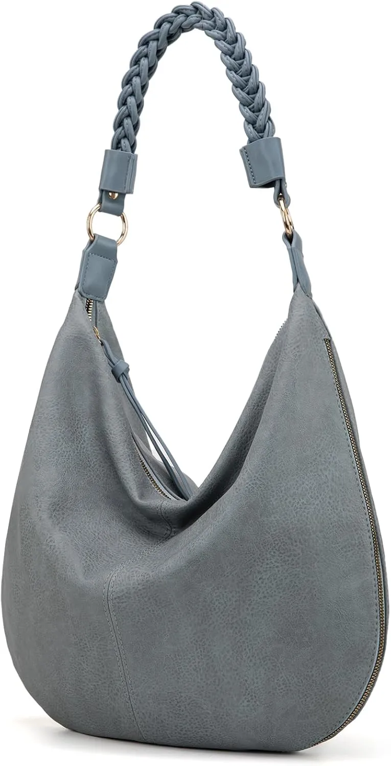 Montana West Large Hobo Bags for Women Slouchy Shoulder Purse Handbag with Zipper and Woven Handle