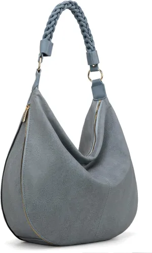 Montana West Large Hobo Bags for Women Slouchy Shoulder Purse Handbag with Zipper and Woven Handle