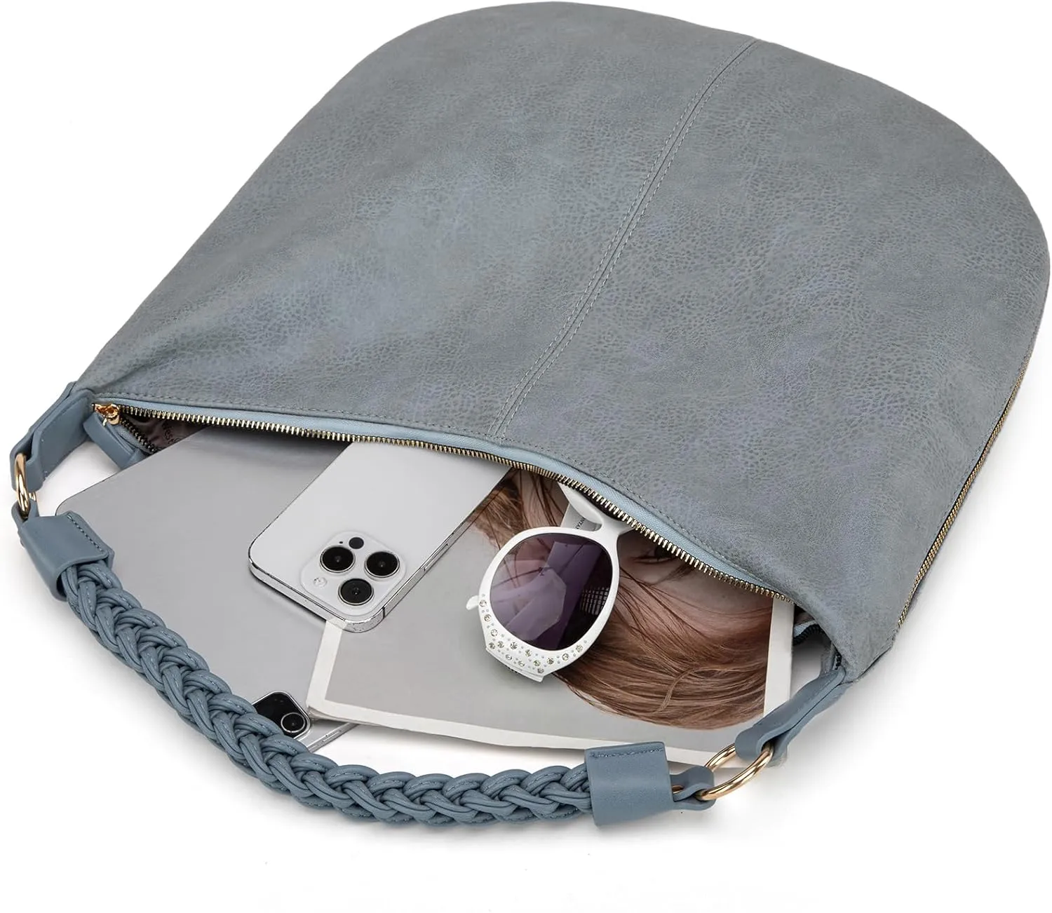 Montana West Large Hobo Bags for Women Slouchy Shoulder Purse Handbag with Zipper and Woven Handle