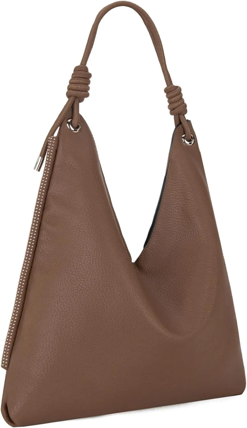 Montana West Large Hobo Shoulder Bag for Womens Knotted Slouchy Bag