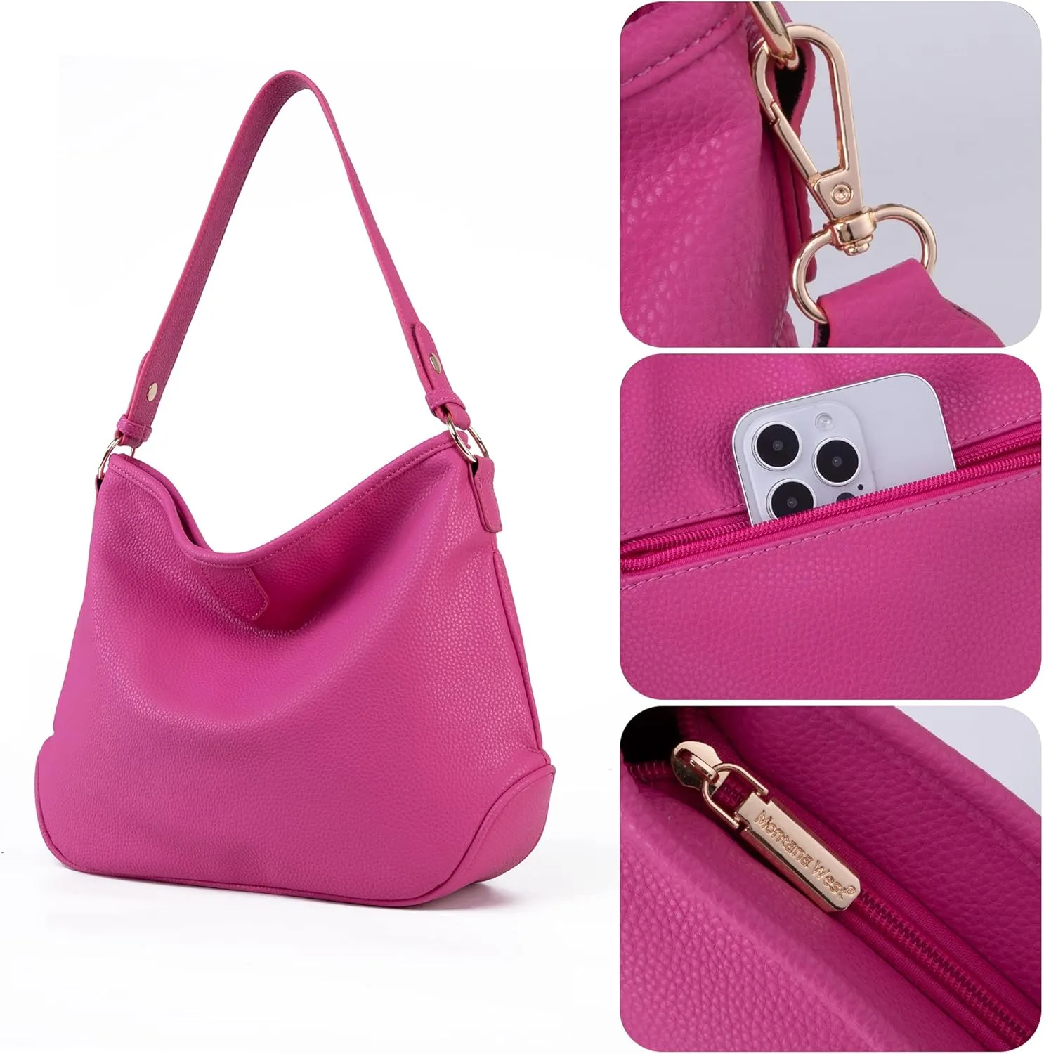 Montana West Medium Hobo Bags for Women Purses and Handbags Classic Top Handle Shoulder Satchel Bags