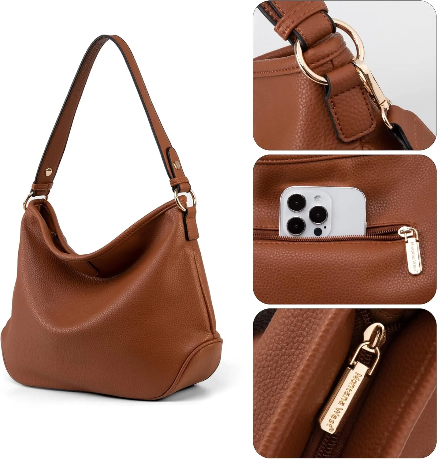 Montana West Medium Hobo Bags for Women Purses and Handbags Classic Top Handle Shoulder Satchel Bags