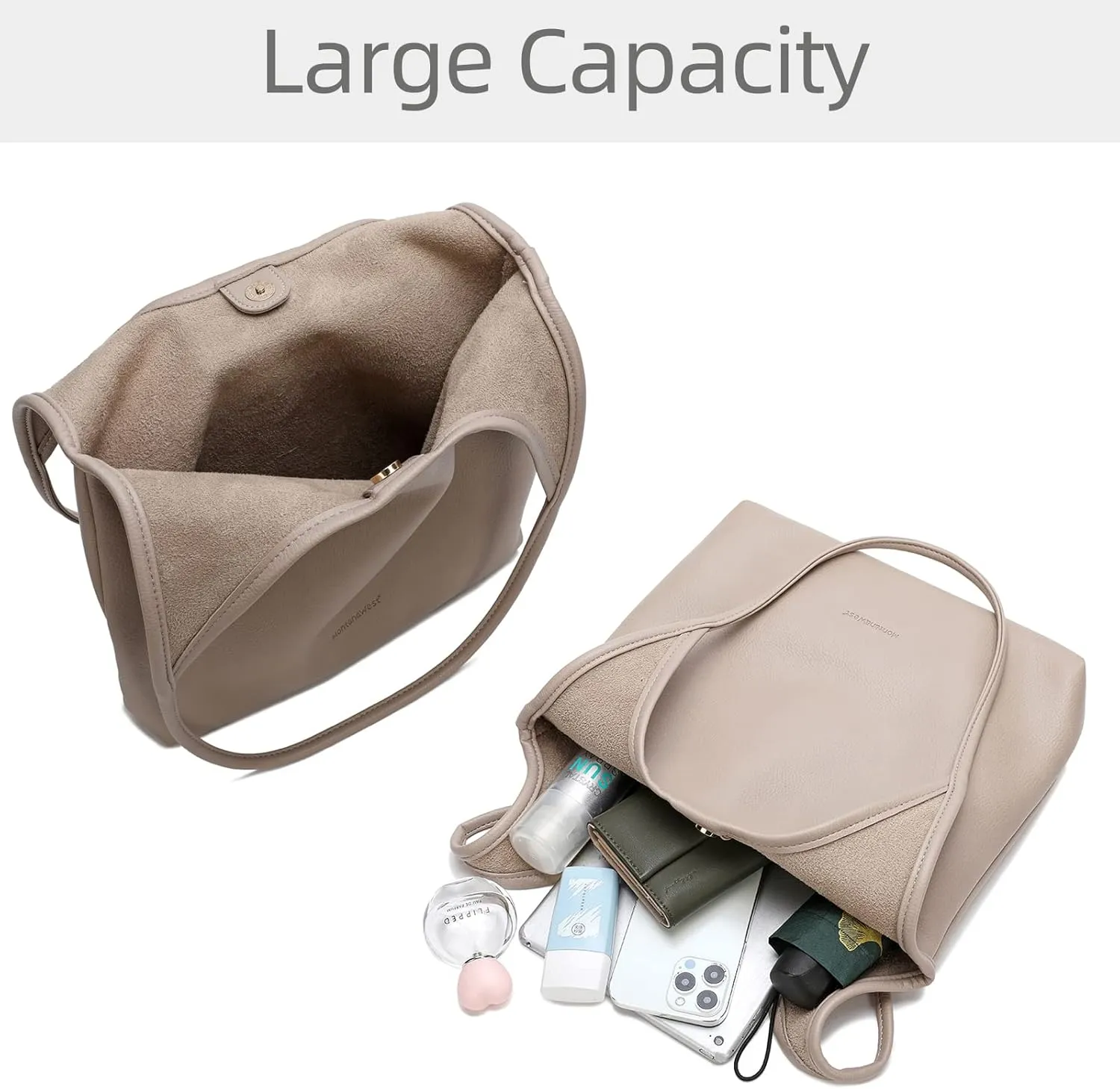 Montana West Slouchy Hobo Bags for Women Soft Designer Shoulder Purses Ladies Top Handle Handbag
