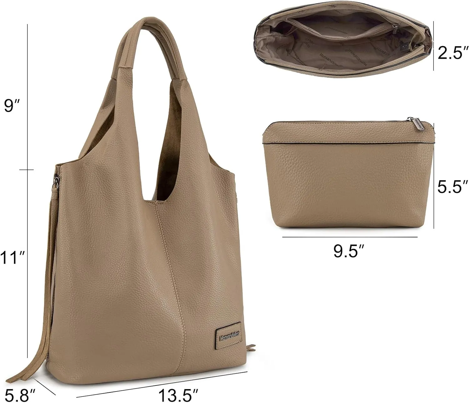 Montana West Slouchy Hobo Bags for Women Soft Designer Shoulder Purses Ladies Top Handle Handbag