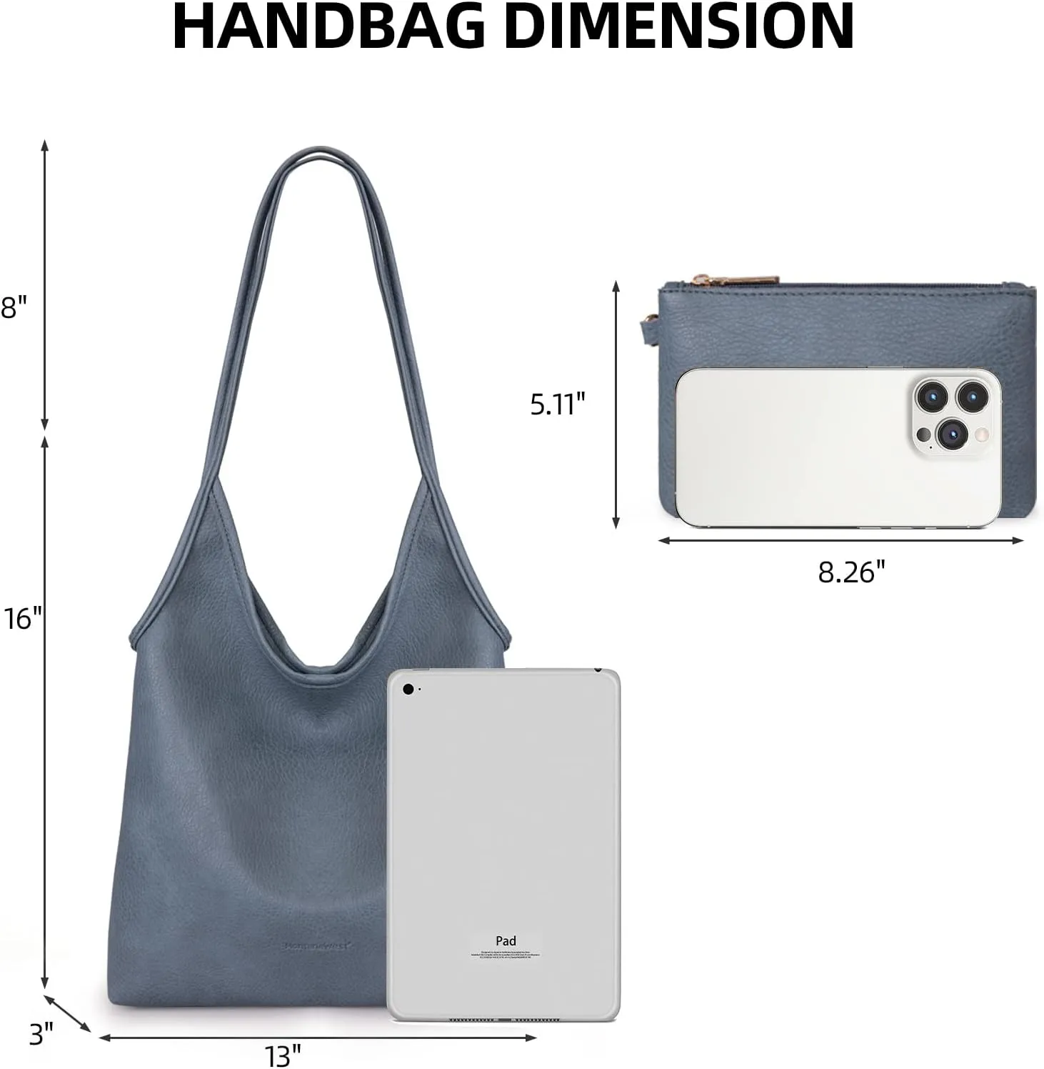 Montana West Slouchy Hobo Bags for Women Soft Designer Shoulder Purses Ladies Top Handle Handbag