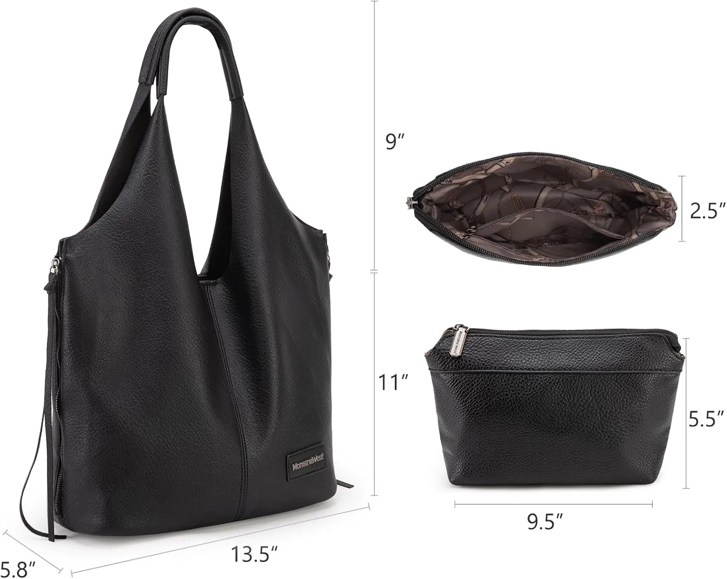 Montana West Slouchy Hobo Bags for Women Soft Designer Shoulder Purses Ladies Top Handle Handbag