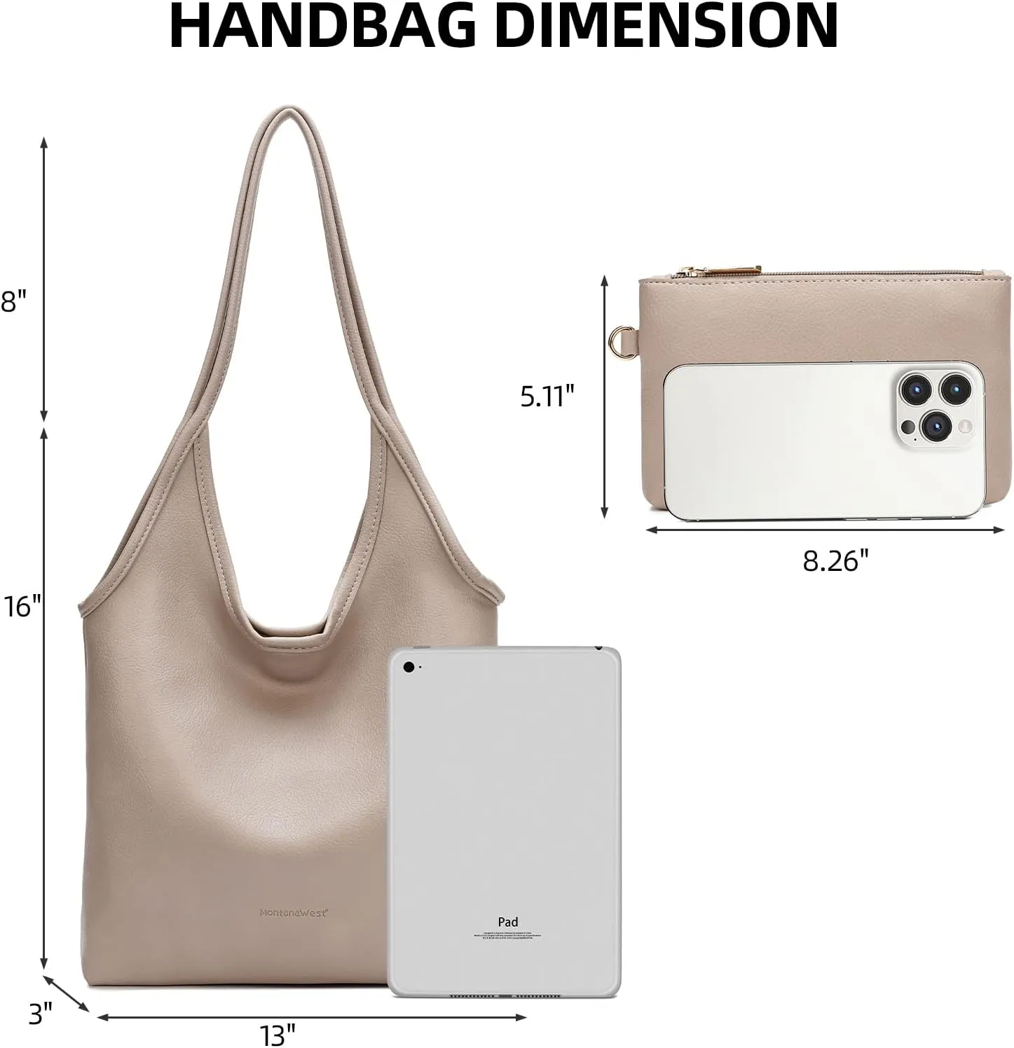 Montana West Slouchy Hobo Bags for Women Soft Designer Shoulder Purses Ladies Top Handle Handbag