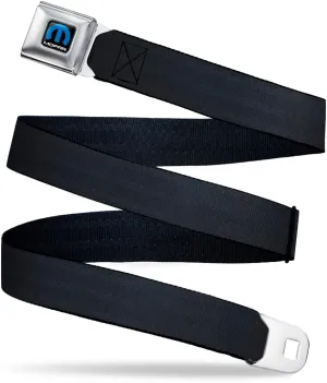 Mopar Belt, Mopar Logo Seatbelt Buckle, Reclaimed Black Panel Belt