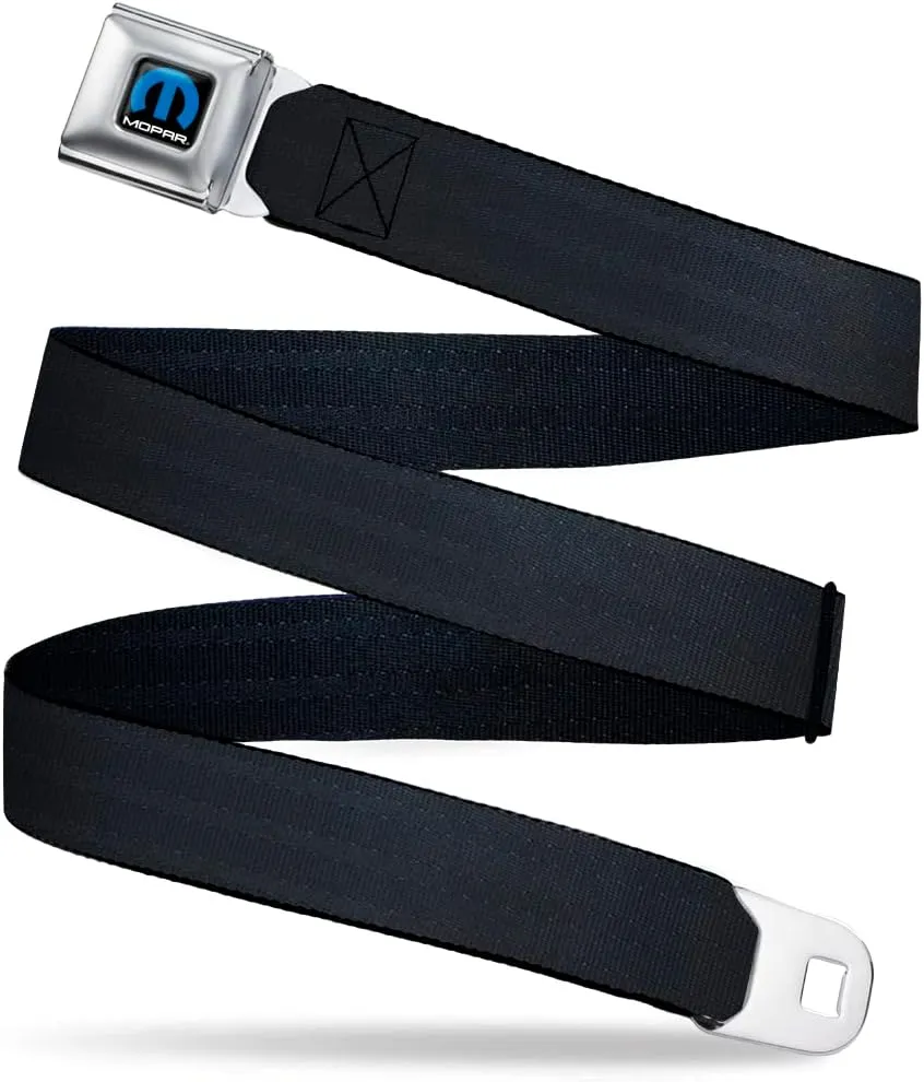 Mopar Belt, Mopar Logo Seatbelt Buckle, Reclaimed Black Panel Belt