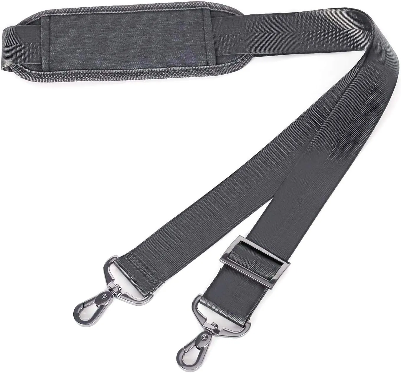 MOSISO 56 inch Shoulder Strap, Adjustable Thick Soft Universal Replacement Non-Slip Fit Padded with Metal Swivel Hooks for Laptop Shoulder Bag/Laptop Messenger Bag/Crossbody Bag, Space Gray