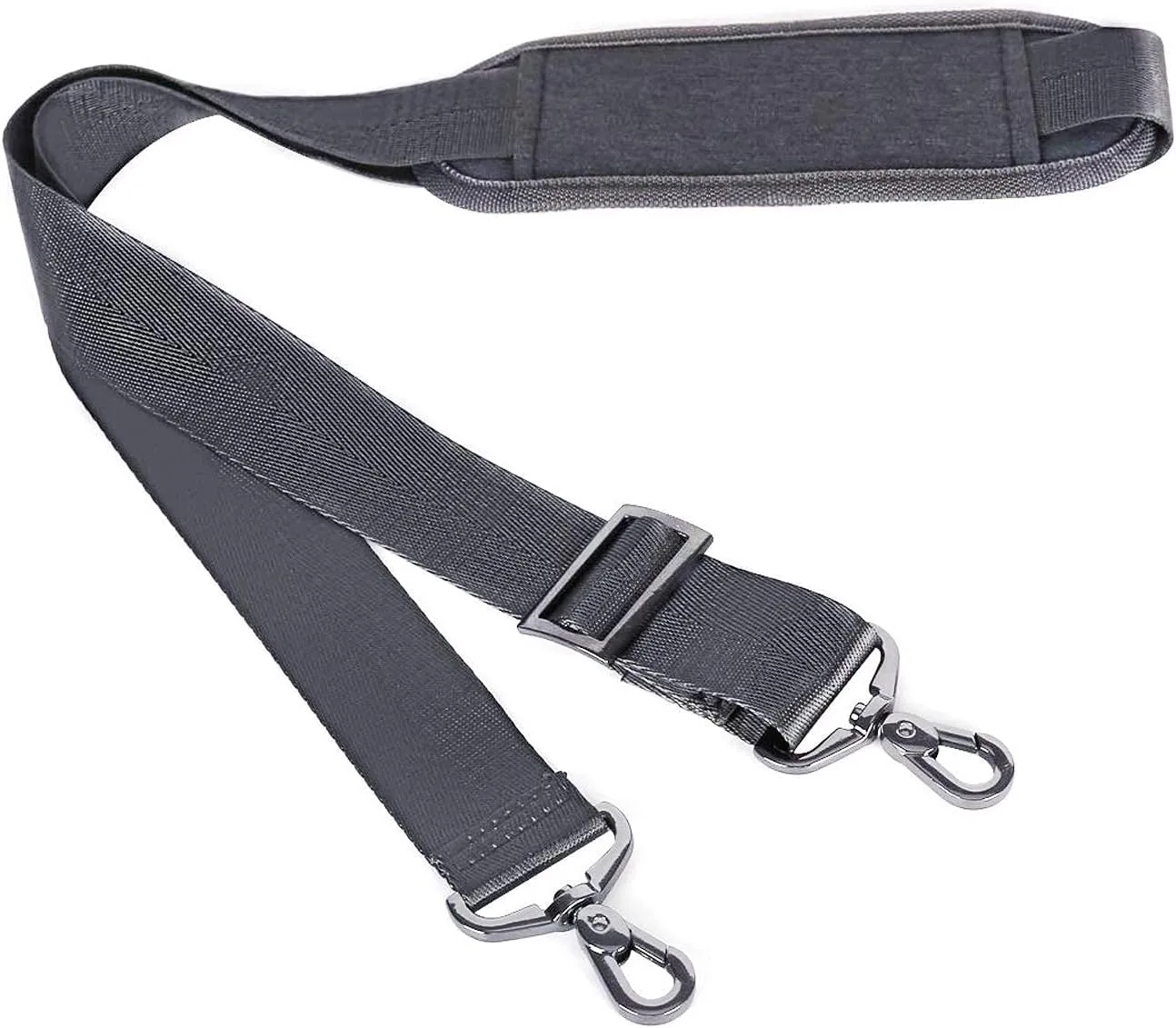 MOSISO 56 inch Shoulder Strap, Adjustable Thick Soft Universal Replacement Non-Slip Fit Padded with Metal Swivel Hooks for Laptop Shoulder Bag/Laptop Messenger Bag/Crossbody Bag, Space Gray