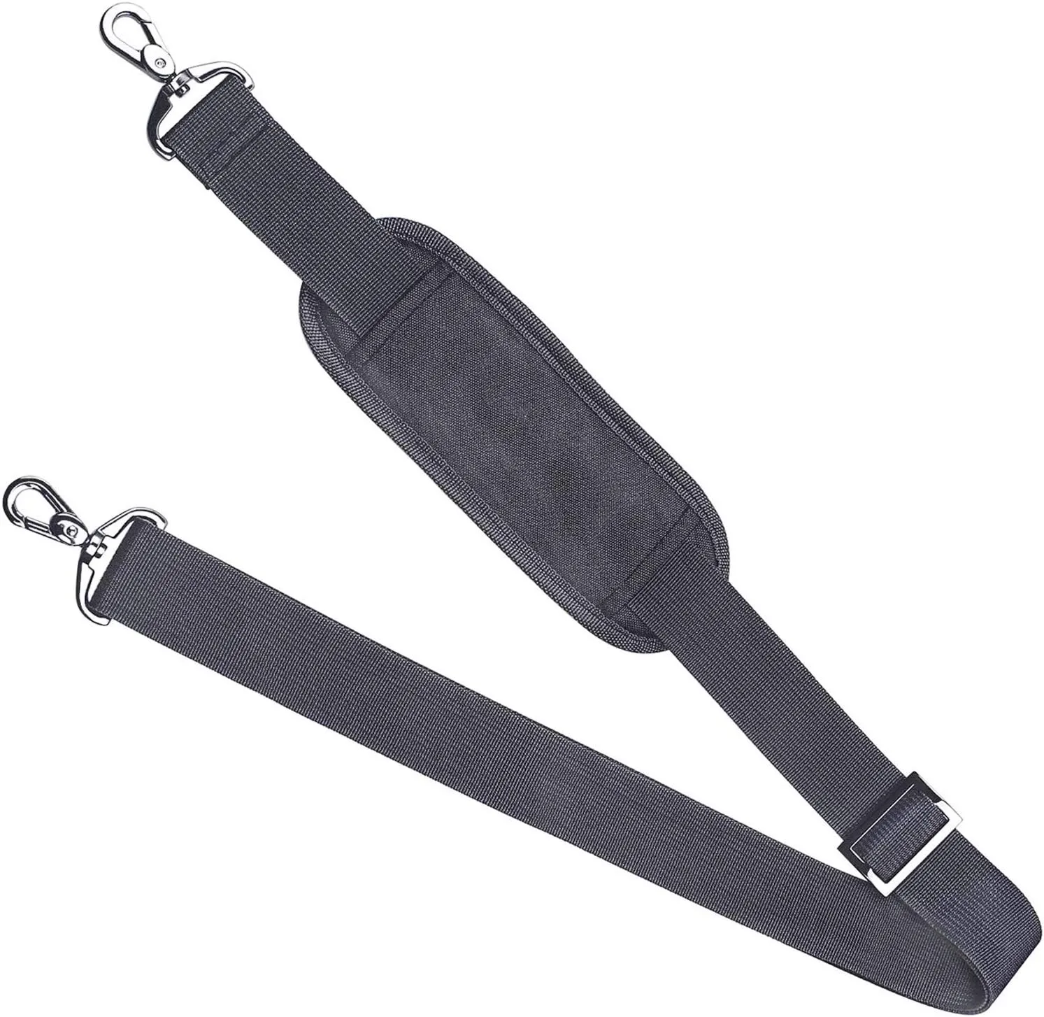 MOSISO 56 inch Shoulder Strap, Adjustable Thick Soft Universal Replacement Non-Slip Fit Padded with Metal Swivel Hooks for Laptop Shoulder Bag/Laptop Messenger Bag/Crossbody Bag, Space Gray