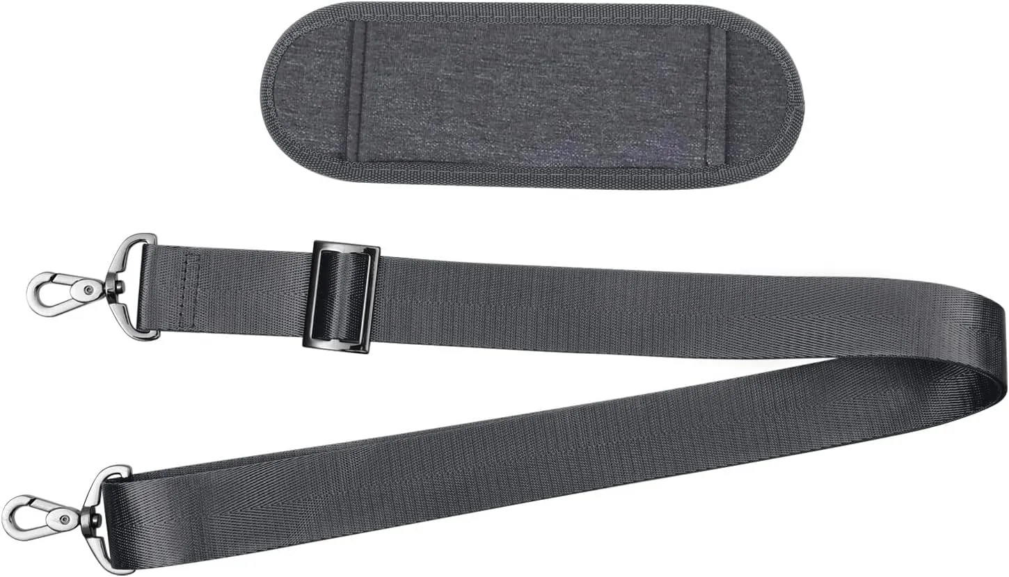 MOSISO 56 inch Shoulder Strap, Adjustable Thick Soft Universal Replacement Non-Slip Fit Padded with Metal Swivel Hooks for Laptop Shoulder Bag/Laptop Messenger Bag/Crossbody Bag, Space Gray