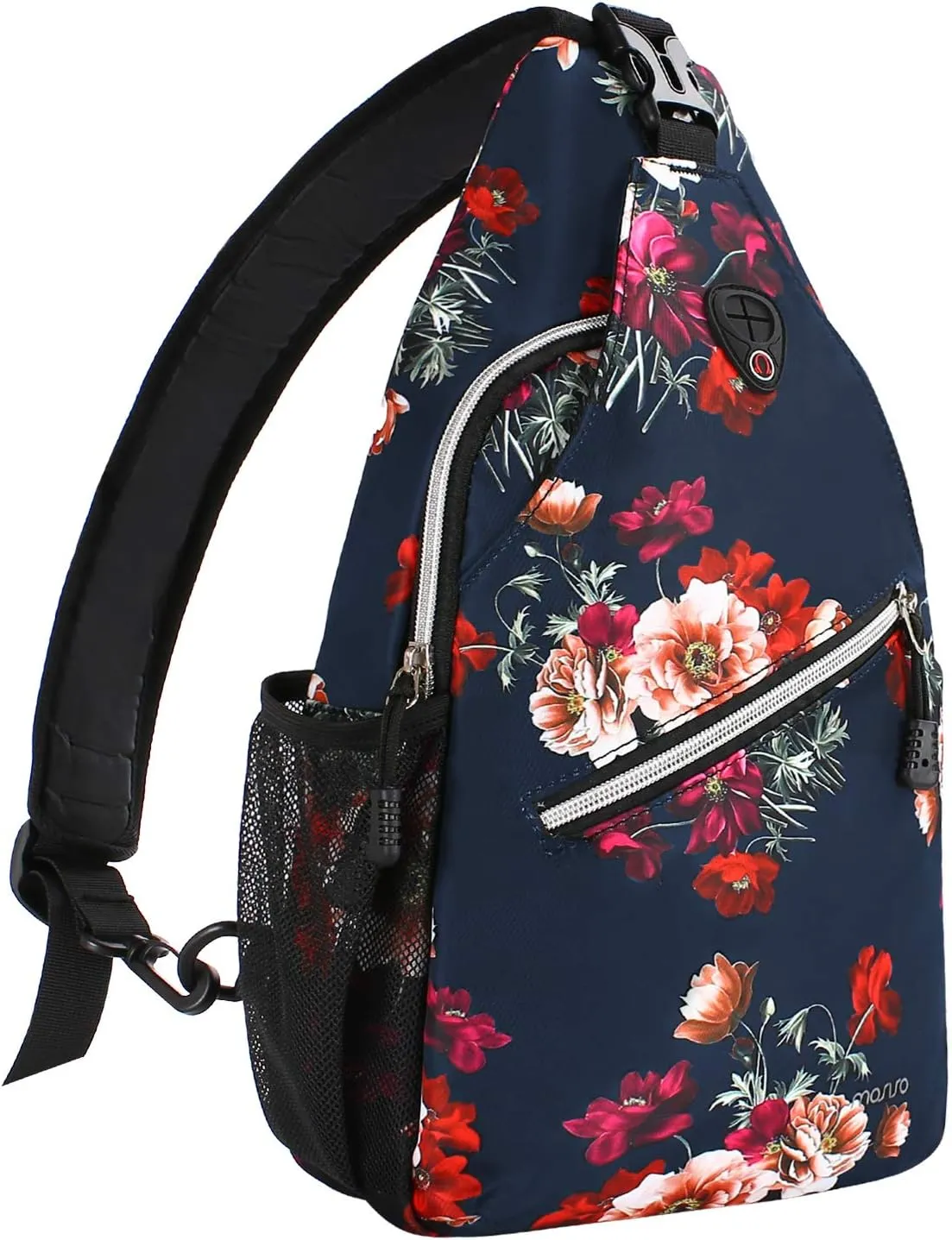 MOSISO Sling Backpack,Travel Hiking Daypack Cottonrose Crossbody Shoulder Bag