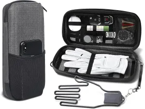 MOSLA Golf Accessory Case with Golf Bag Clip for Golfers Golf Performance Gloves Holder Case for Phone, Tees, Repair Tools, Ball Markers and Golf Essentials. Removable Golf Glove Hanger