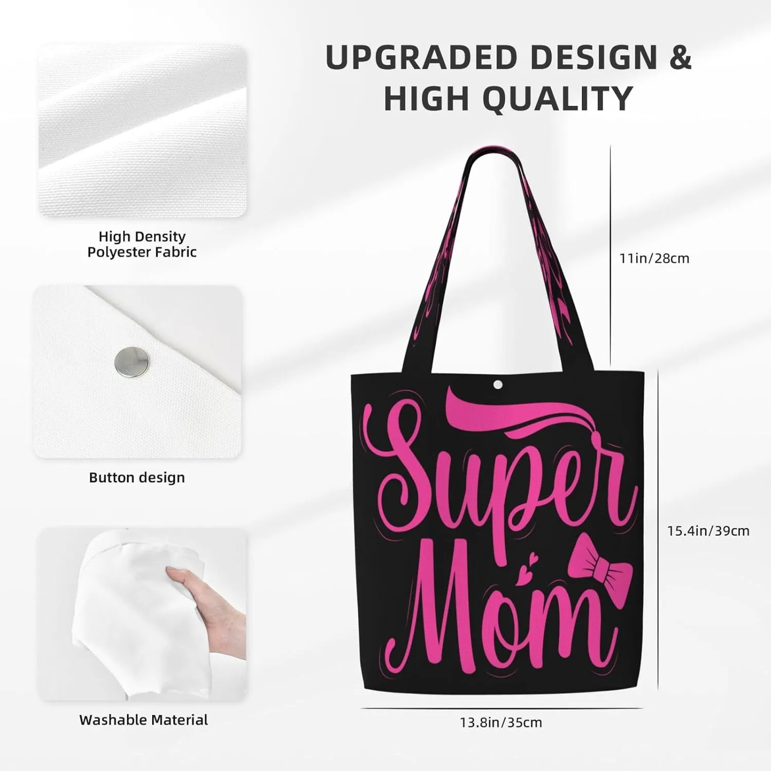 Mother's Day Sunflower to My Mom Canvas Totes Bag Shoulder Bags Shopping Crossbody Travel Handbag 13.8 X 15.4 inch