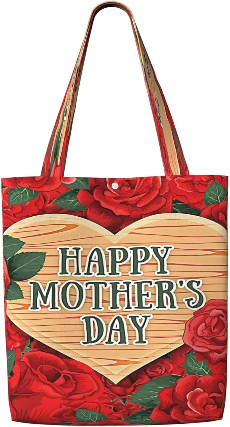 Mother's Day Sunflower to My Mom Canvas Totes Bag Shoulder Bags Shopping Crossbody Travel Handbag 13.8 X 15.4 inch