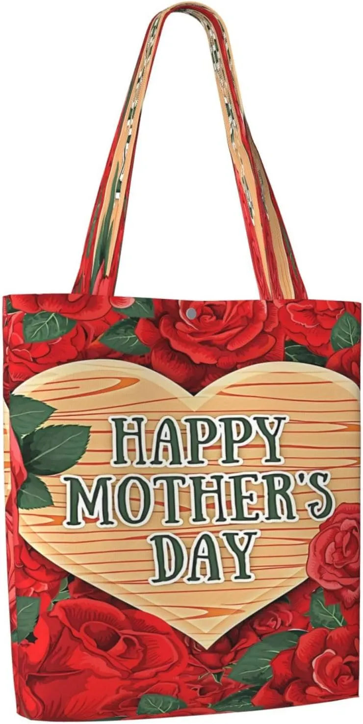 Mother's Day Sunflower to My Mom Canvas Totes Bag Shoulder Bags Shopping Crossbody Travel Handbag 13.8 X 15.4 inch