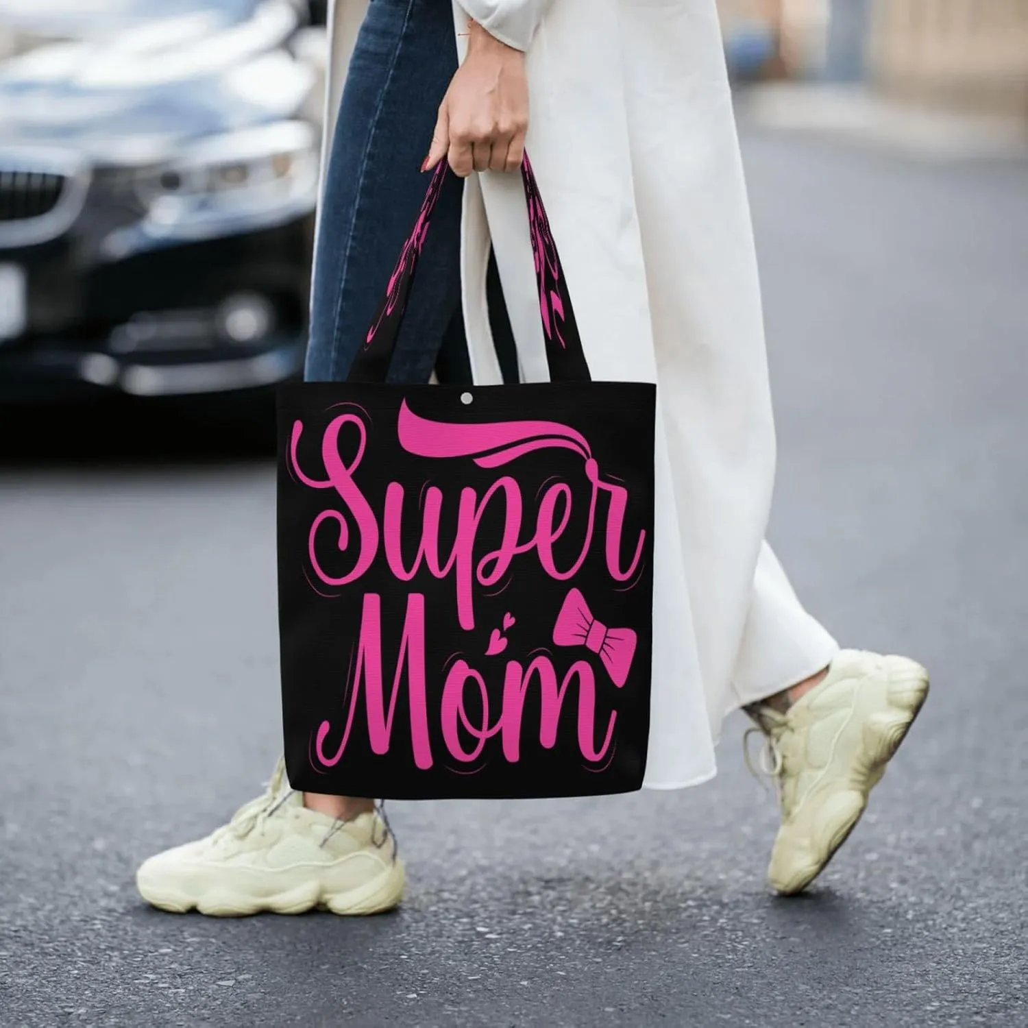 Mother's Day Sunflower to My Mom Canvas Totes Bag Shoulder Bags Shopping Crossbody Travel Handbag 13.8 X 15.4 inch