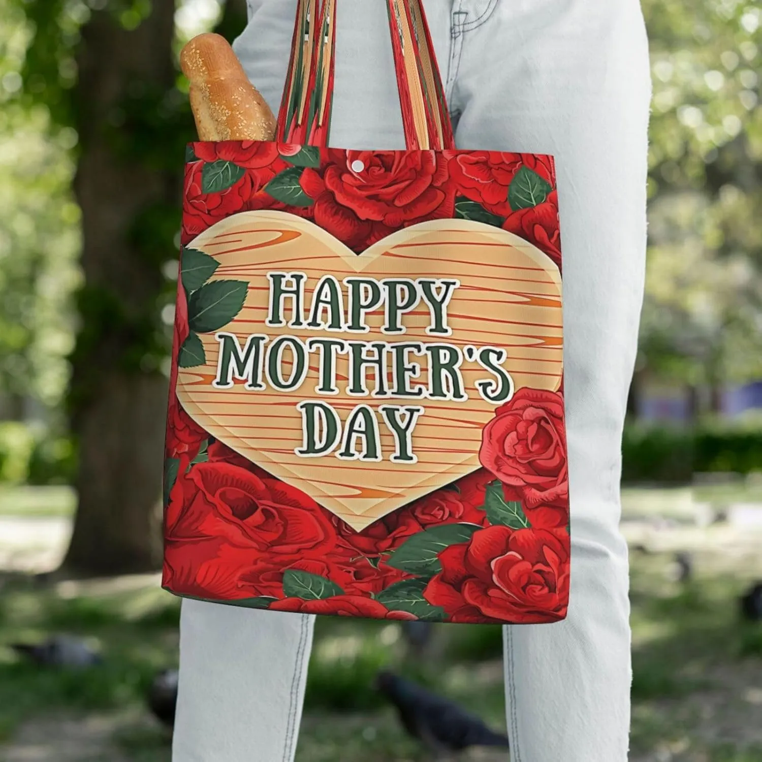 Mother's Day Sunflower to My Mom Canvas Totes Bag Shoulder Bags Shopping Crossbody Travel Handbag 13.8 X 15.4 inch