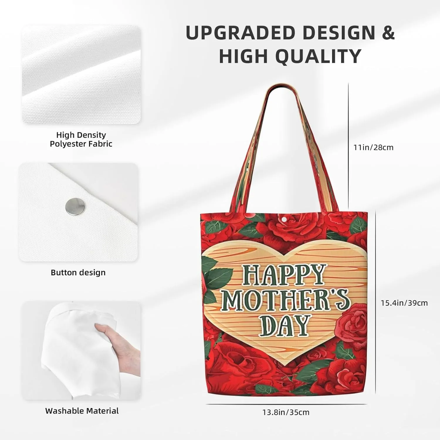 Mother's Day Sunflower to My Mom Canvas Totes Bag Shoulder Bags Shopping Crossbody Travel Handbag 13.8 X 15.4 inch