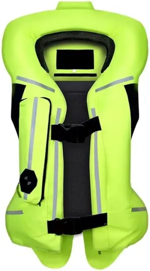 Motorbike Anti-Falling Inflatable Airbag Vest with Reflective Strips, 0.2 Second Trigger, Racing Suit, Motocross Protective Gear, XL