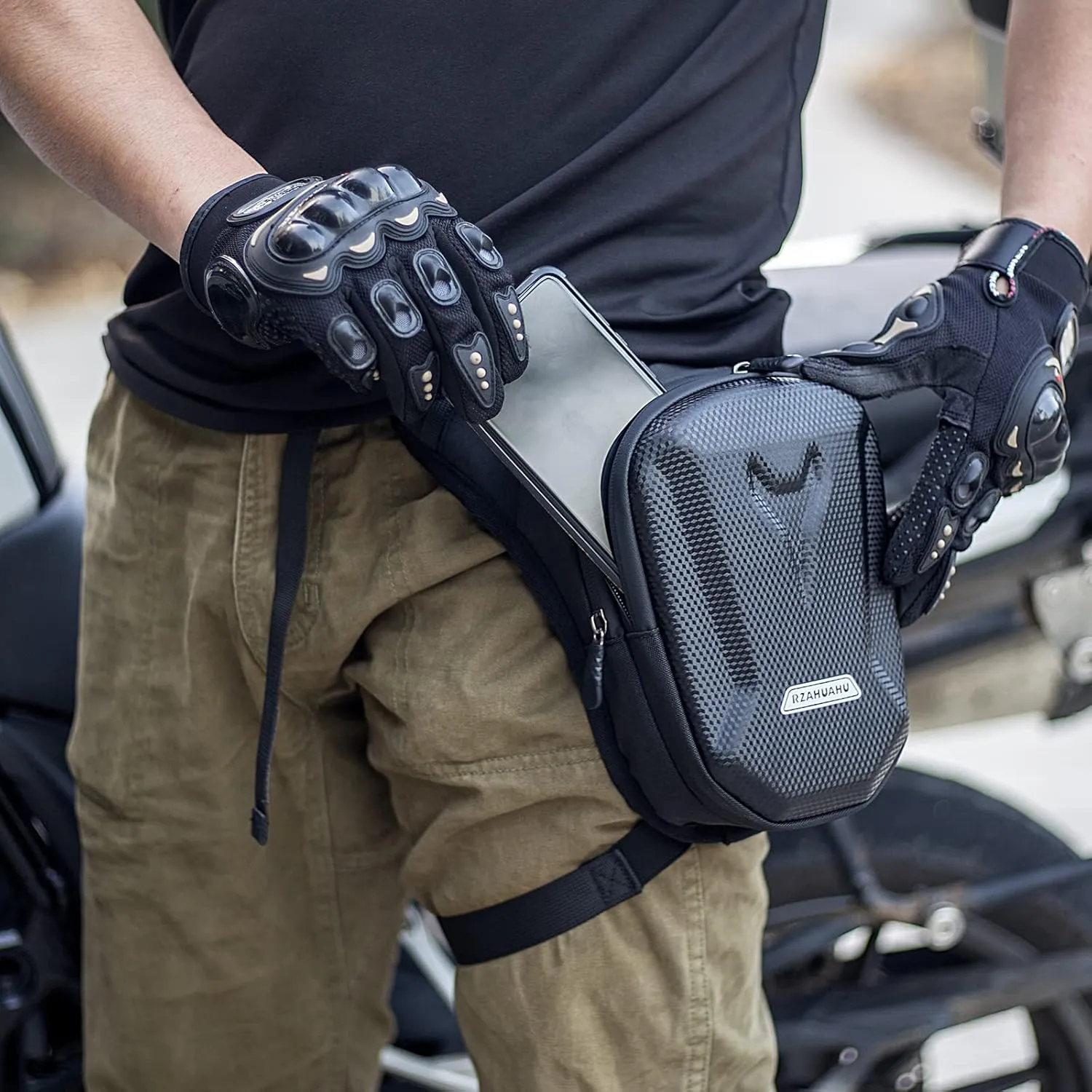 Motorcycle Waist Pack Drop Leg Bags Men Women Bike Riding Cycling Tactical Thigh Fanny Pouch Phone Storage Hip Bag Motorcycle Accessories Kit Available as Satchel