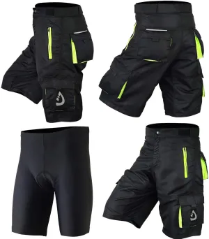 MTB Shorts Men's Cycling Baggy Style Off Road Team Racing Free Padded Liner Bicycle Pants
