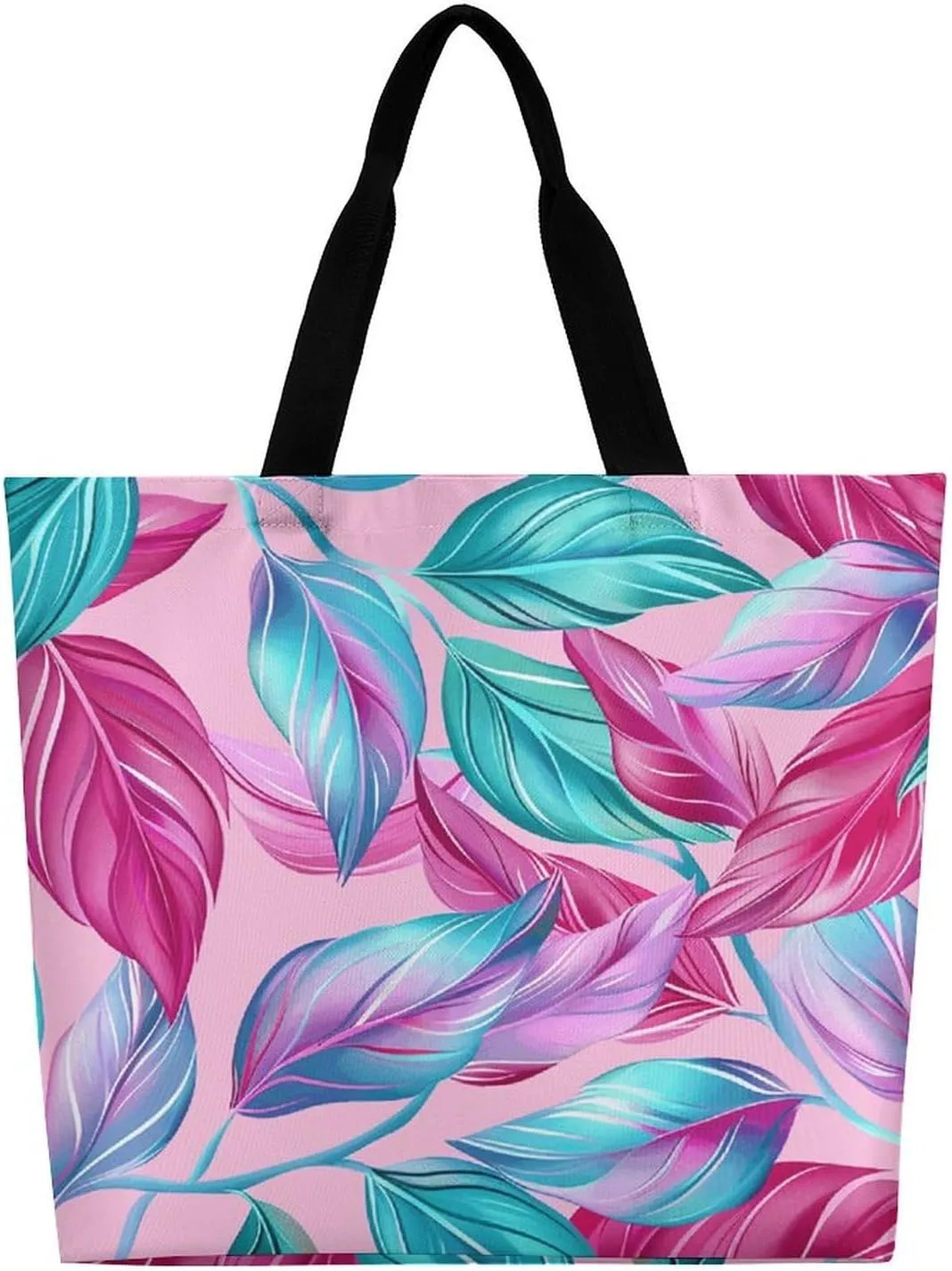 Music Beach Bag Reusable Tote Bag Foldable Grocery Bags Women Shopping Bags for Daily Essentials