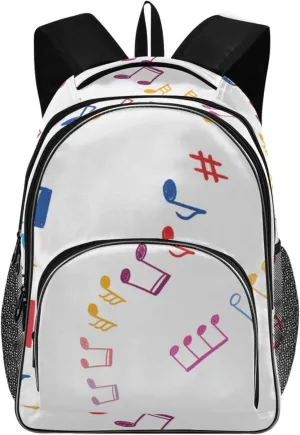 Music Texture Backpacks 22L Three Layer Arc Book Bag Lightweight for Travel Camping Hiking Rucksack Daypack Kids & Adults