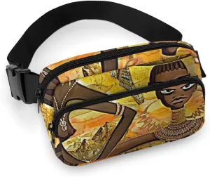 Naked African Girls Belt Bag Double Layer Fanny Pack Crossbody Bags Adjustable Bum Bag for Women Men, 20x13cm, style, 202404155