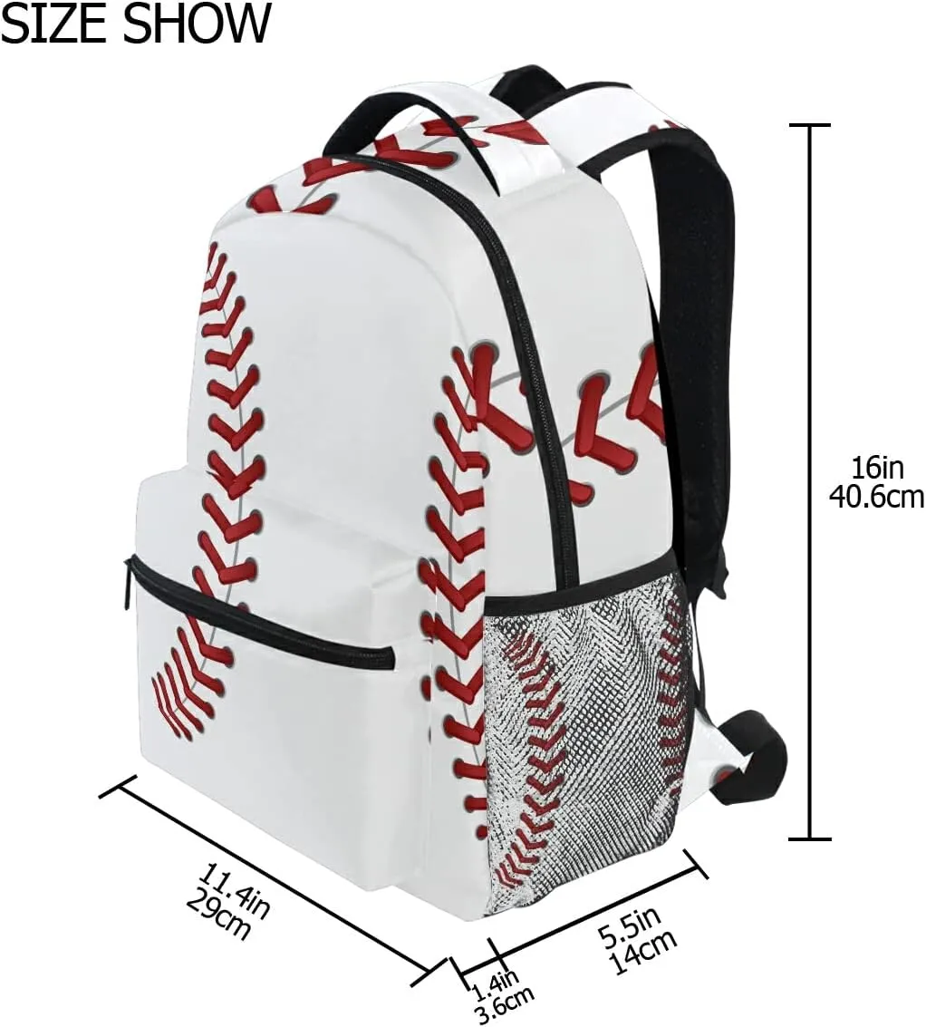 Nander Backpack Travel Sport Baseball Print Pattern School Bookbags Shoulder Bag for Mens Boys