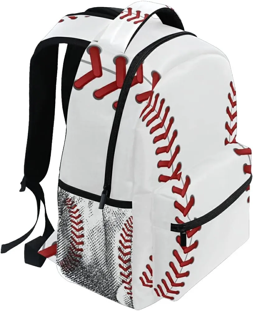 Nander Backpack Travel Sport Baseball Print Pattern School Bookbags Shoulder Bag for Mens Boys