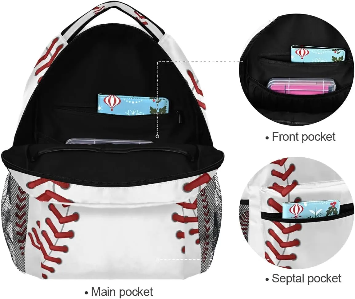 Nander Backpack Travel Sport Baseball Print Pattern School Bookbags Shoulder Bag for Mens Boys