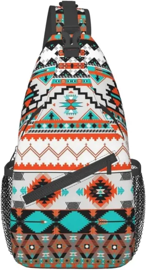 Native American Crossbody Sling Backpack Travel Hiking Daypack For Men Women Shoulder Bag For Climbing Cycling