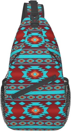 Native American Crossbody Sling Backpack Travel Hiking Daypack For Men Women Shoulder Bag For Climbing Cycling