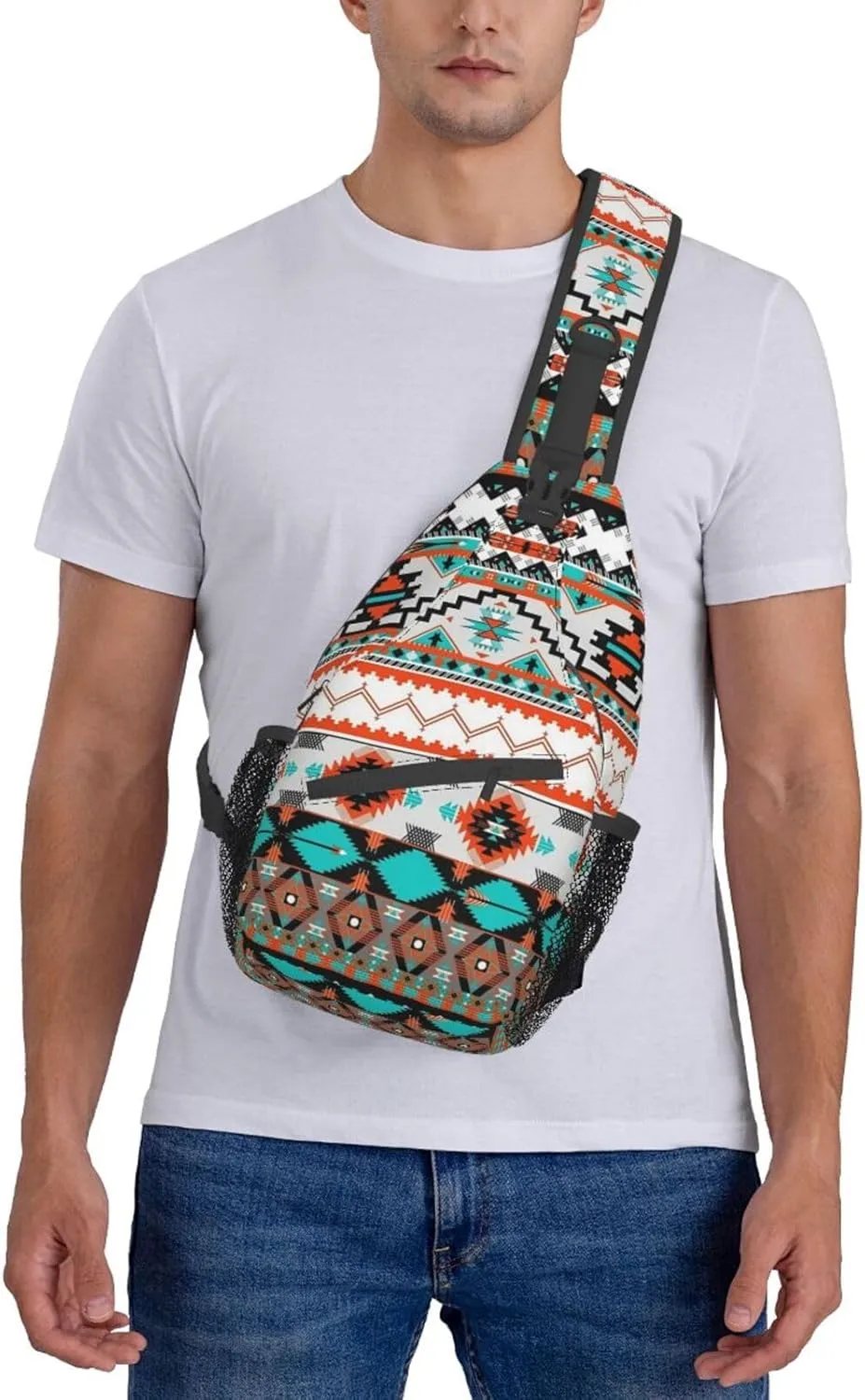 Native American Crossbody Sling Backpack Travel Hiking Daypack For Men Women Shoulder Bag For Climbing Cycling