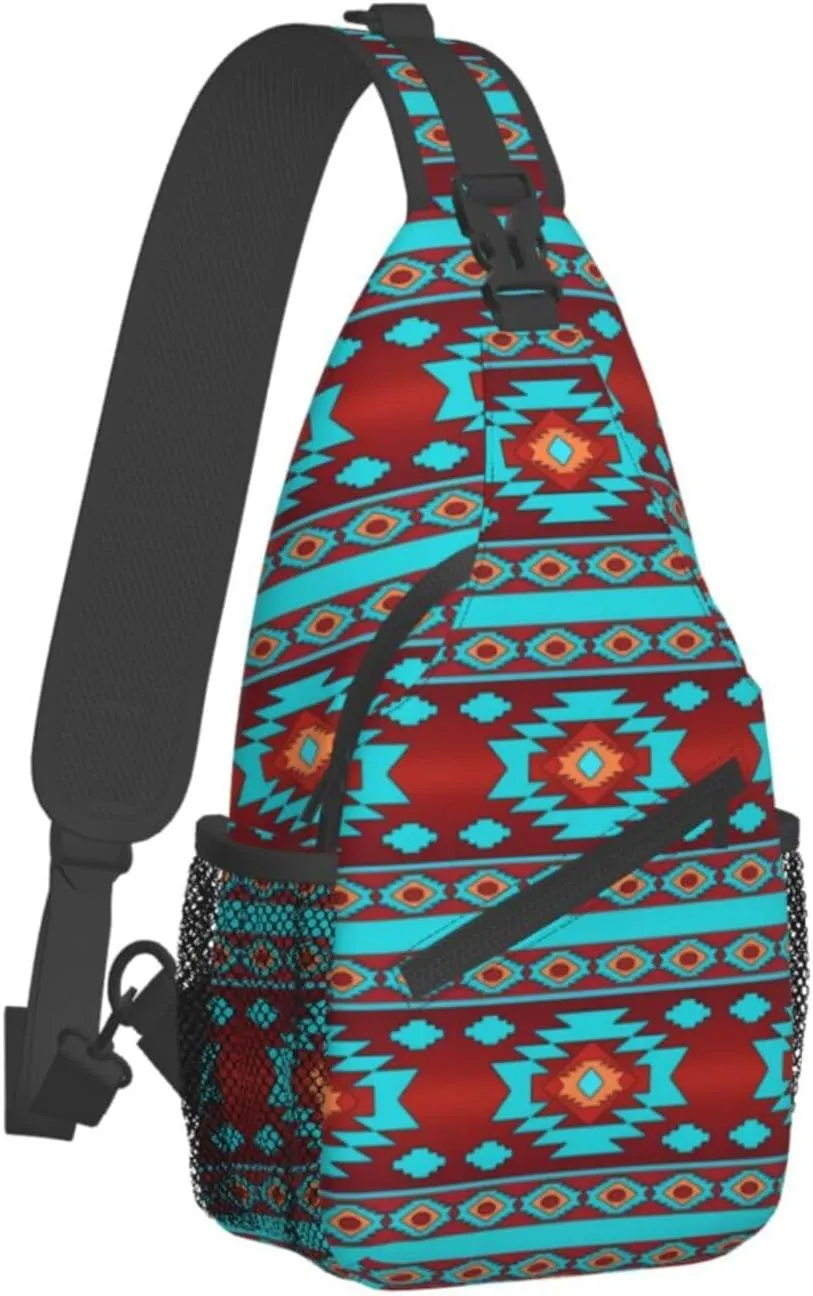 Native American Crossbody Sling Backpack Travel Hiking Daypack For Men Women Shoulder Bag For Climbing Cycling