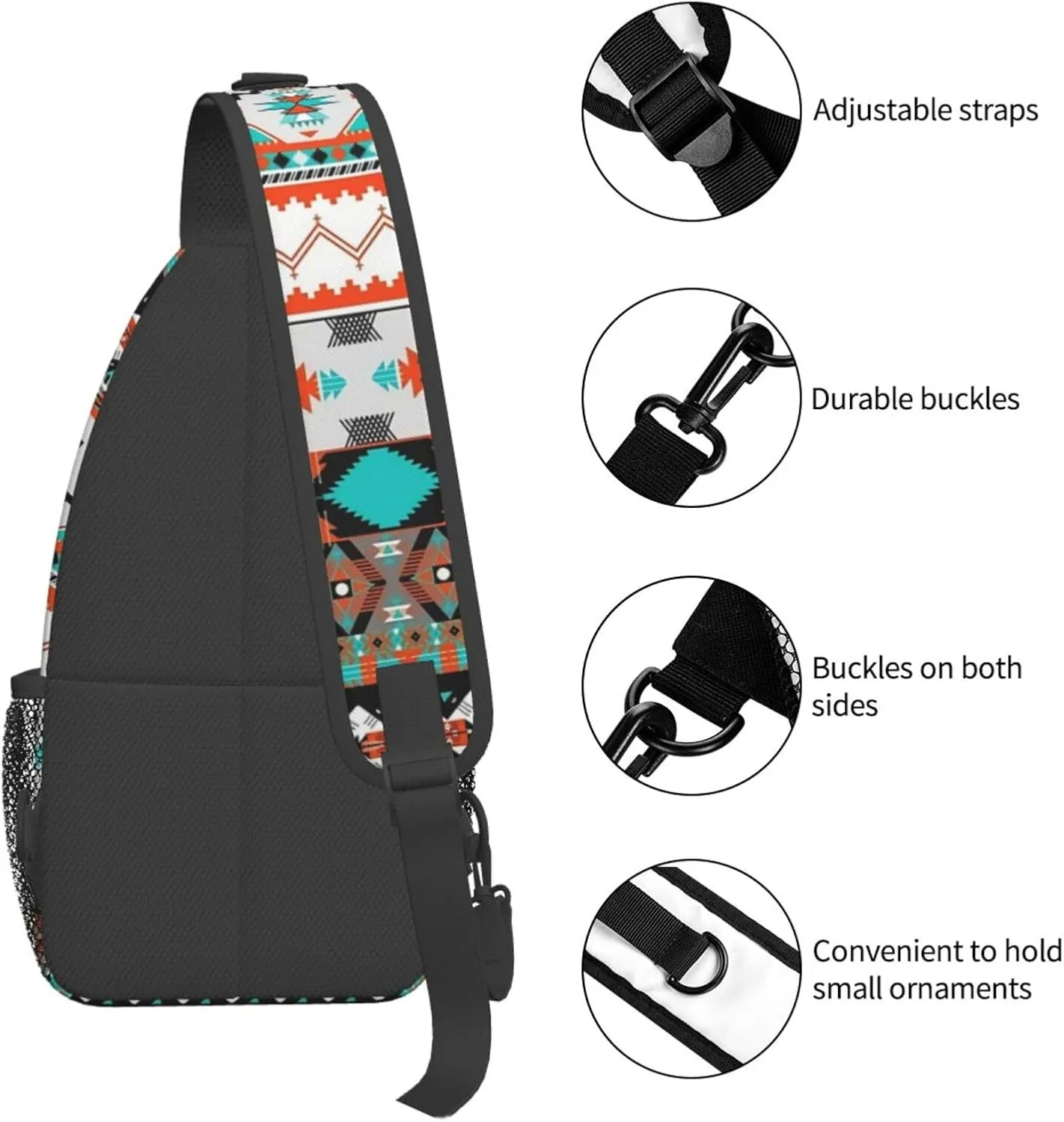 Native American Crossbody Sling Backpack Travel Hiking Daypack For Men Women Shoulder Bag For Climbing Cycling