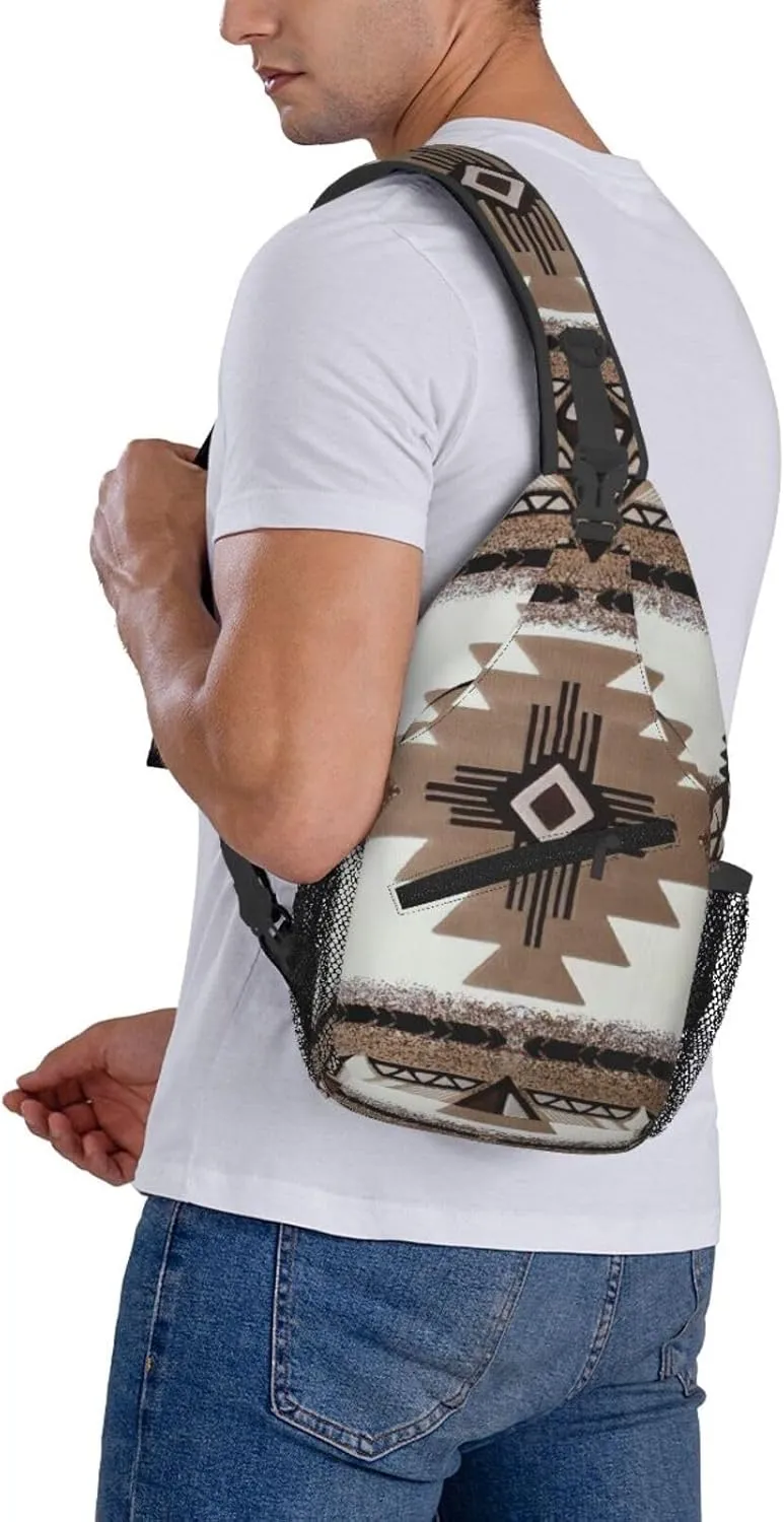 Native American Print Lightweight Sling Small Shoulder Bag - Chic Cross Chest Bag With Adjustable Strap