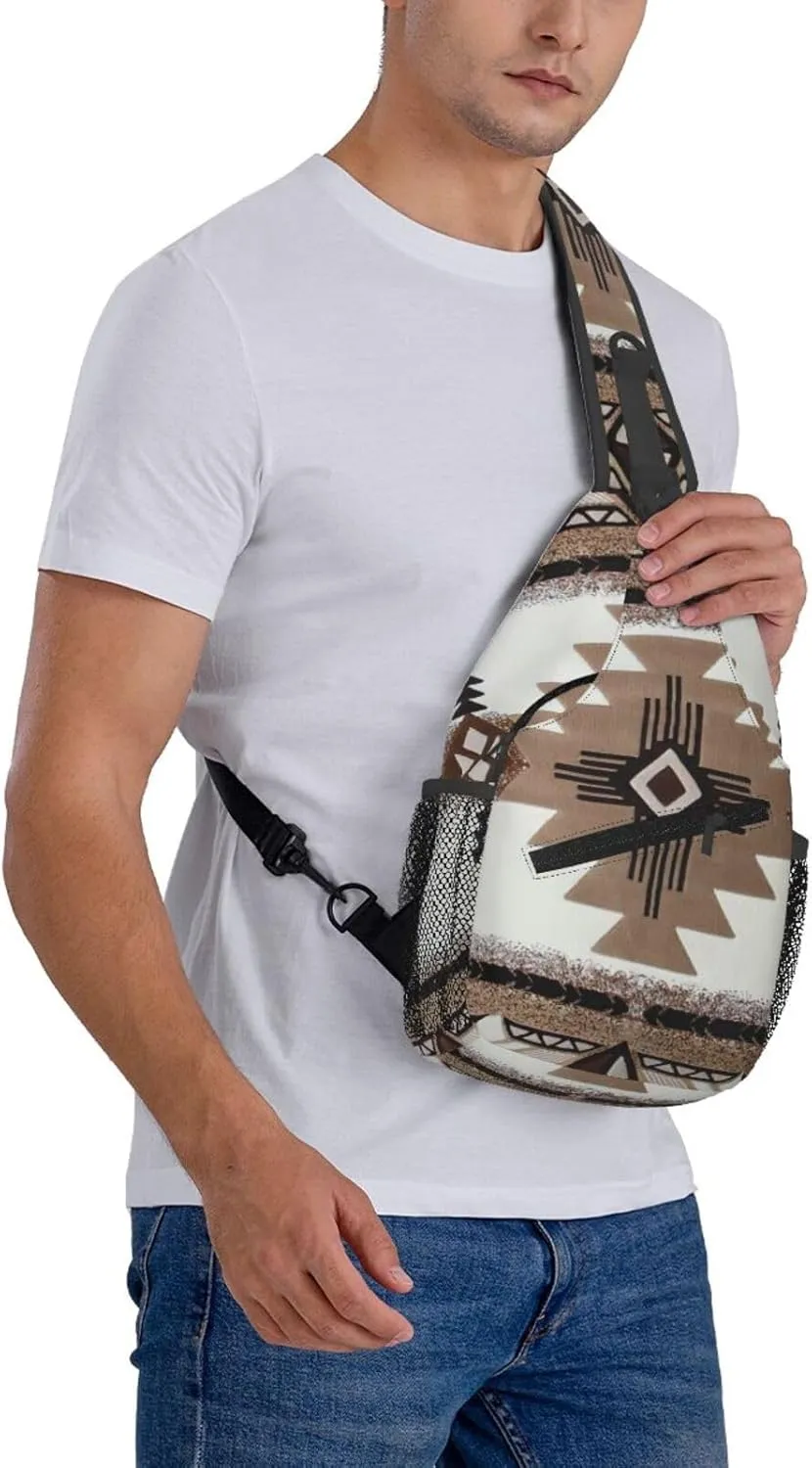 Native American Print Lightweight Sling Small Shoulder Bag - Chic Cross Chest Bag With Adjustable Strap