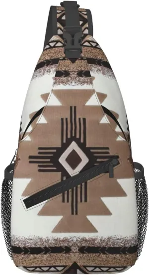 Native American Print Lightweight Sling Small Shoulder Bag - Chic Cross Chest Bag With Adjustable Strap
