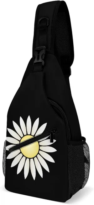 Nature Flowers Daisy Chest Bag for Men Backpack Crossbody Sling Bags Travel Daypack for Outdoors Hiking