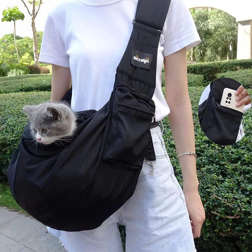NATUYA Pet Dog Sling Carrier - Waterproof and Windproof Puppy Carrier Bag, Adjustable Strap Hand-Free Dog Sling for Outdoor Activity or Subway