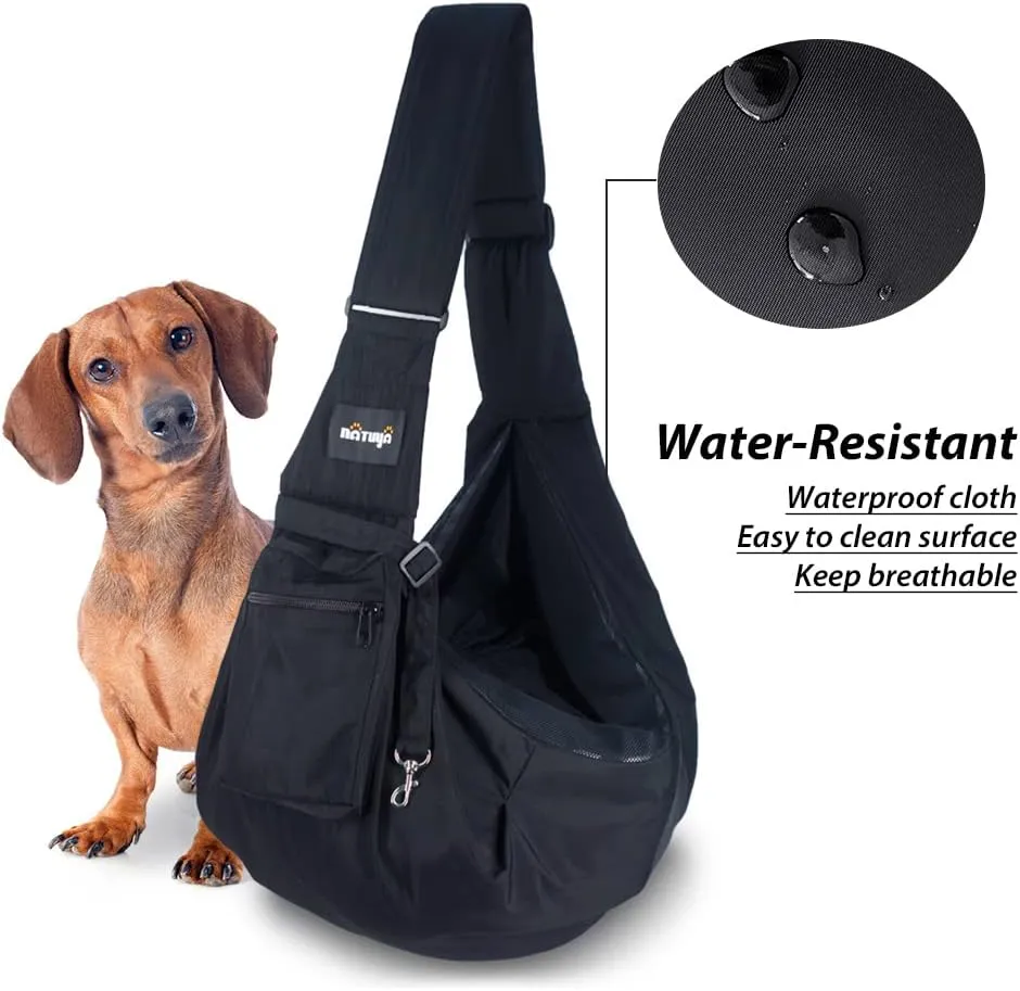 NATUYA Pet Dog Sling Carrier - Waterproof and Windproof Puppy Carrier Bag, Adjustable Strap Hand-Free Dog Sling for Outdoor Activity or Subway