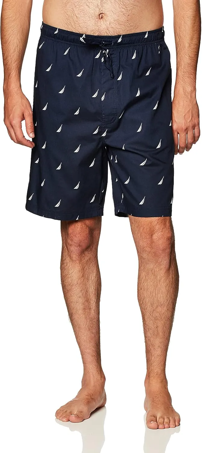 Nautica Men's Soft Woven 100% Cotton Elastic Waistband Sleep Pajama Short