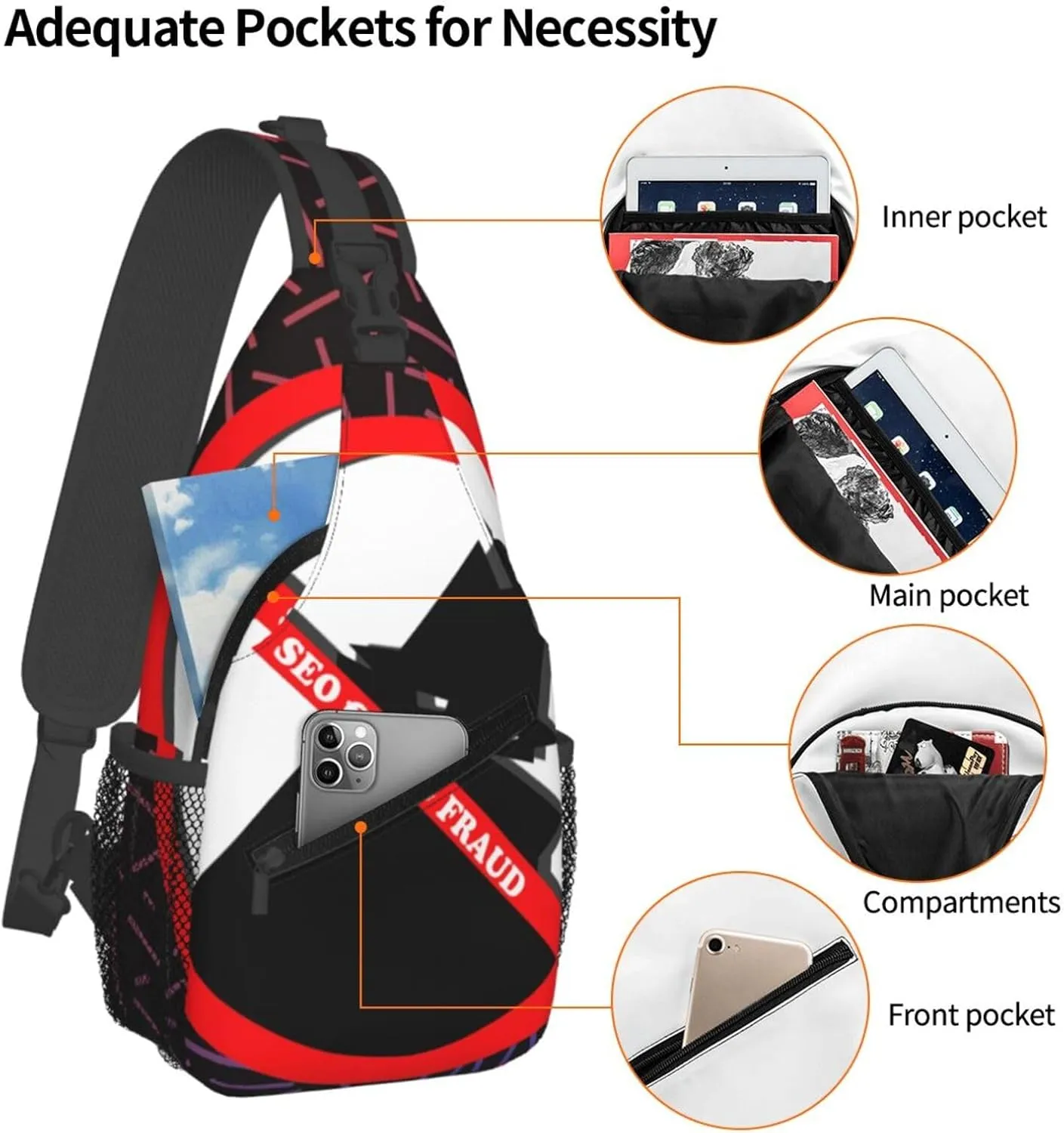 Neighborhood Watch Crossbody For Men Women Sling Chest Bag Shoulder Bag Lightweight One Strap Backpack Multipurpose Travel Hiking Daypack